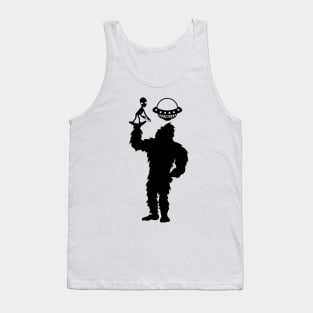 Bigfoot Ufo Silhouette Funny Alien Tank Top